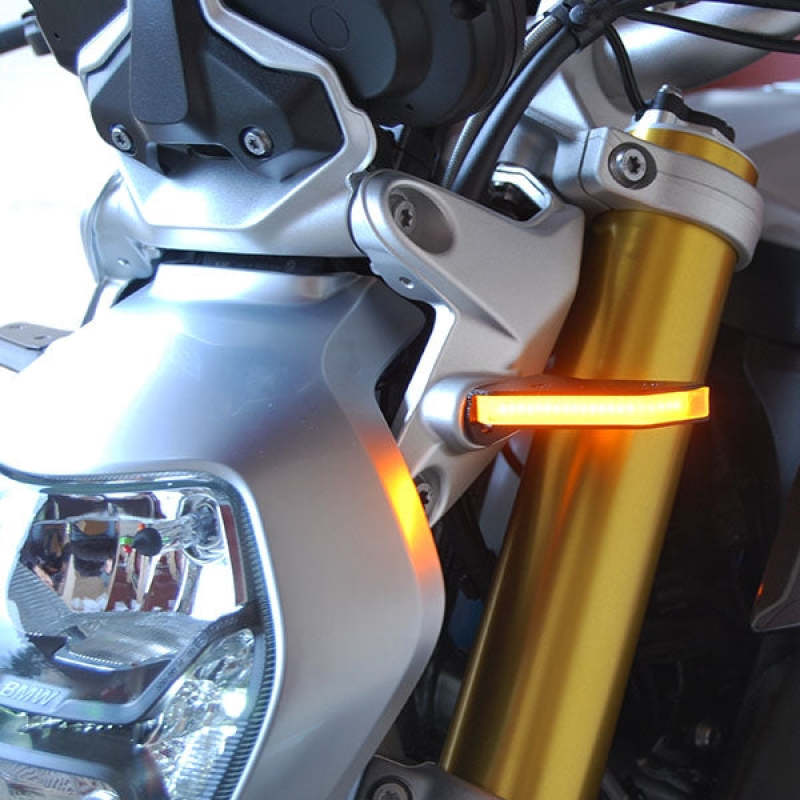 BMW R 1200 RS Turn Signals - Front - New Rage Cycles - LED, Plug & Play, Powder Coated Brackets - `15-`27